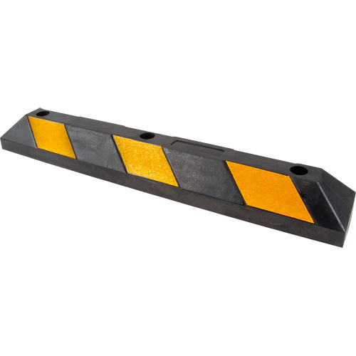 Parking Curb, Rubber, 3' L, Black/Yellow Absolute Business Supply
