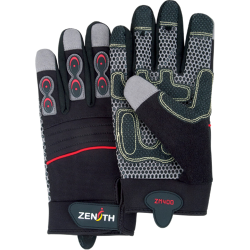 ZM400 Premium Mechanic's Gloves, Synthetic Palm, Size Medium Absolute Business Supply