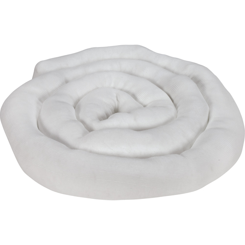 Remblais tubulaire absorbant, Huile seulement, Absorption 45 gal., 3" la x 10' lo, Pqt de 10 Absolute Business Supply