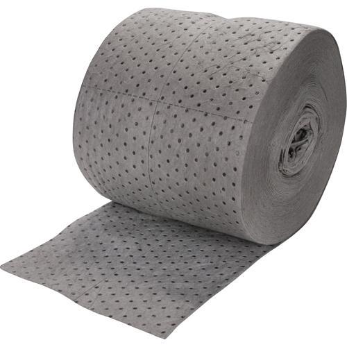 Rouleaux absorbants li&eacute;s de premi&egrave;re qualit&eacute;, Lourd, 150' lo x 15" la, Absorption 25 gal. Absolute Business Supply