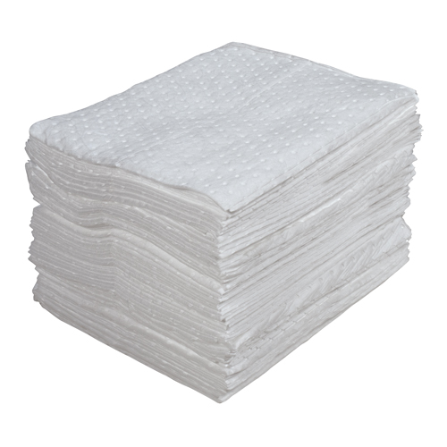 Premium Laminated (SMS) Sorbent Pads, Oil Only, 15" x 17", 25 gal. Absorbancy Absolute Business Supply