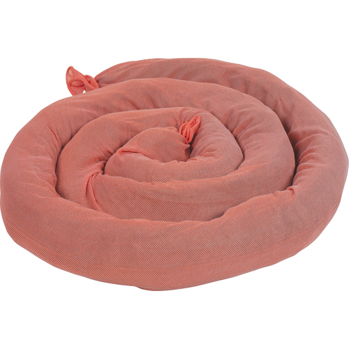 Remblais tubulaires absorbants, Mati&egrave;res dangereuses, Absorption 50 gal., 3" la x 8' lo, Pqt de 15 Absolute Business Supply