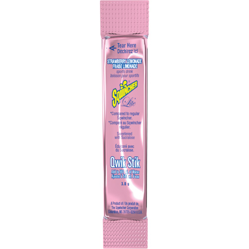 Sqwincher&reg; Boisson de r&eacute;hydratation ZERO Qwik Stik, Emballage-portion, Limonade aux fraises Absolute Business Supply