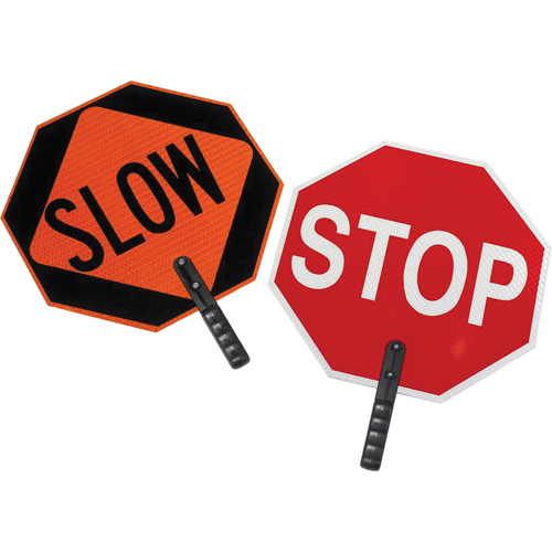 Double-Sided "Stop/Slow" Traffic Control Sign, Plastic, Bolt-On Absolute Business Supply