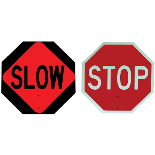 Double-Sided "Stop/Slow" Traffic Control Sign, Plastic, Bolt-On Absolute Business Supply