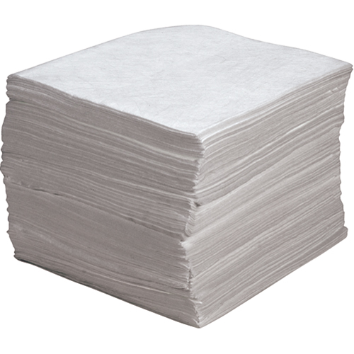 Feuilles absorbantes souffl&eacute;es de premi&egrave;re qualit&eacute;, Huile seulement, 15" x 17", 30 gal. d'absorption Absolute Business Supply