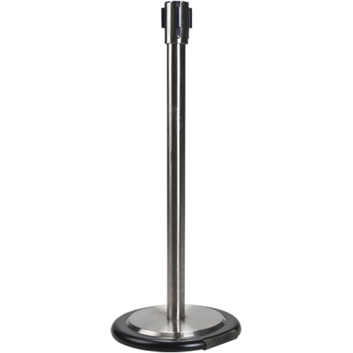 Poteau r&eacute;cepteur pour barri&egrave;res sur pieds pour le contr&ocirc;le des foules avec roues, Hauteur de 35", Acier inoxydable Absolute Business Supply
