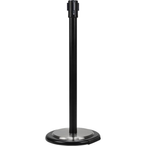 Poteau r&eacute;cepteur pour barri&egrave;res sur pieds pour le contr&ocirc;le des foules avec roues, Hauteur de 35", Noir Absolute Business Supply