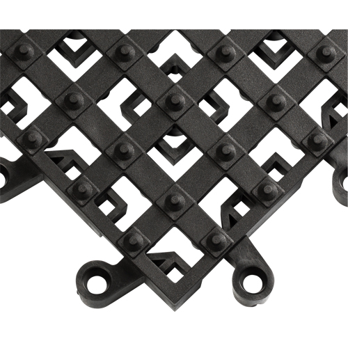 Tapis ErgoDeck avec crampons antid&eacute;rapants int&eacute;gr&eacute;s No 553, PVC, 1-1/2' la c, 1-1/2' lo, 7/8" &eacute;paisseur, Noir Absolute Business Supply