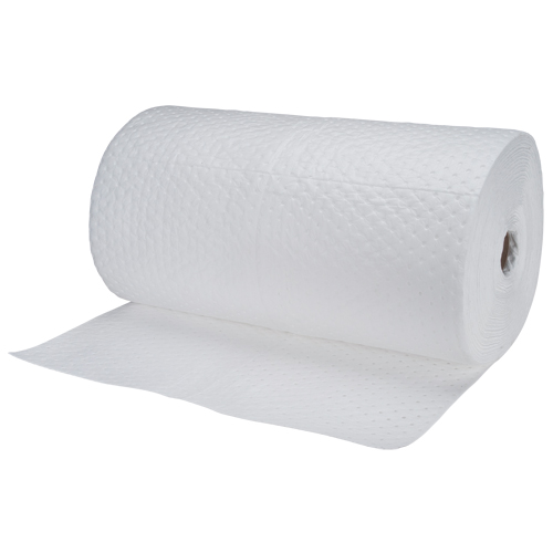 Industrial-Grade Fine Fibre Sorbent Rolls, Heavyweight, 150' L x 30" W, 70 gal. Absorbancy Absolute Business Supply
