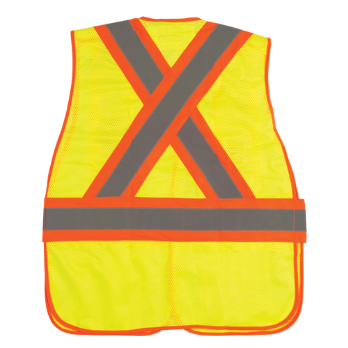 CSA Compliant High Visibility Surveyor Vest, High Visibility Lime-Yellow, Medium, Polyester Absolute Business Supply