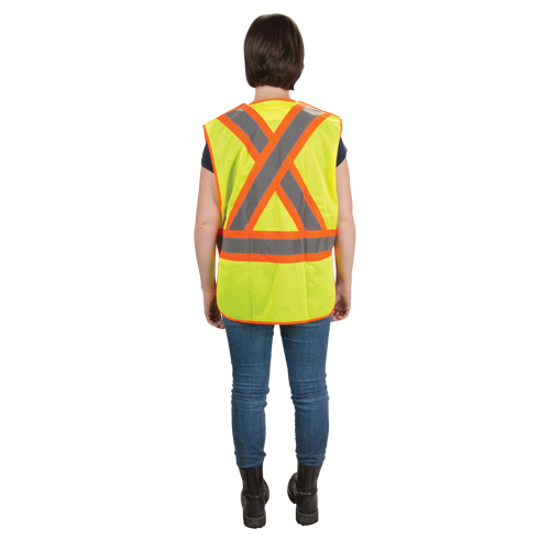 CSA Compliant High Visibility Surveyor Vest, High Visibility Lime-Yellow, Medium, Polyester Absolute Business Supply