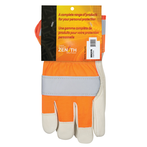 Gants d'ajusteur &agrave; chaleur sup&eacute;rieure orange haute visibilit&eacute;, Grand, Paume en Cuir fleur de vache, Doublure en Thinsulate Absolute Business Supply