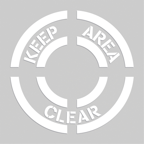 Floor Marking Stencils - Keep Area Clear, Pictogram, 20" x 20" Absolute Business Supply