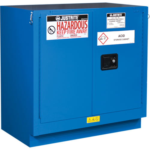 Armoires sous le comptoir doubl&eacute;es pour rangement de mati&egrave;res dangereuses Chem-Cor, 22 gal., 35" x 35" x 22" Absolute Business Supply