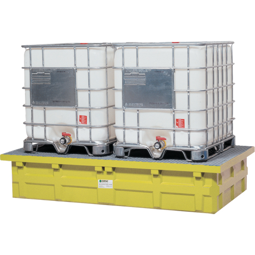 Double IBC Low-Top Without Drain, 385 US gal. Spill Capacity, 110" x 55" x 20" Absolute Business Supply