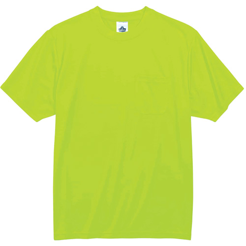 GloWear 8089 Non-Certified T-Shirt, Polyester, Small, High Visibility Lime-Yellow Absolute Business Supply