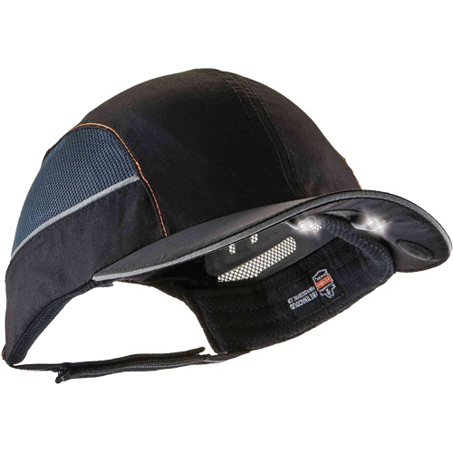 Skullerz&reg; 8960 Short Brim Bump Cap with LED Lighting, Black Absolute Business Supply