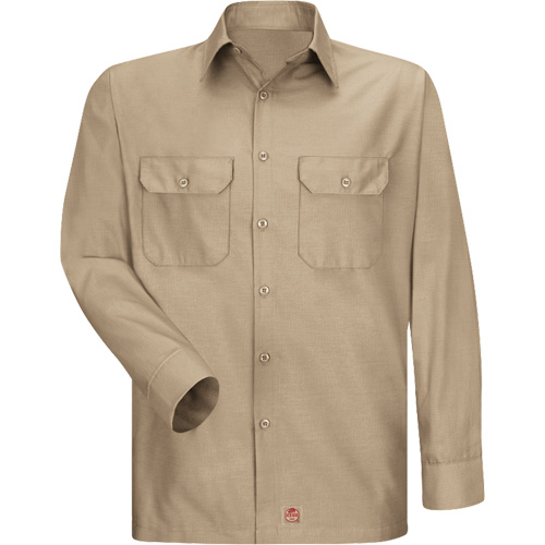 Chemise &agrave; manches longues en tissu ind&eacute;chirable, Hommes, 3T-Grand, Khaki Absolute Business Supply
