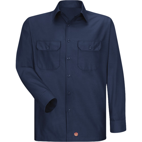 Long Sleeve Ripstop Shirt, Men's, 3X-Large, Navy Blue Absolute Business Supply