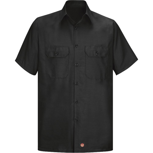 Short Sleeve Ripstop Shirt, Men's, Large (Tall), Black Absolute Business Supply