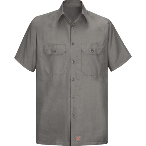 Short Sleeve Ripstop Shirt, Men's, Large (Tall), Grey Absolute Business Supply