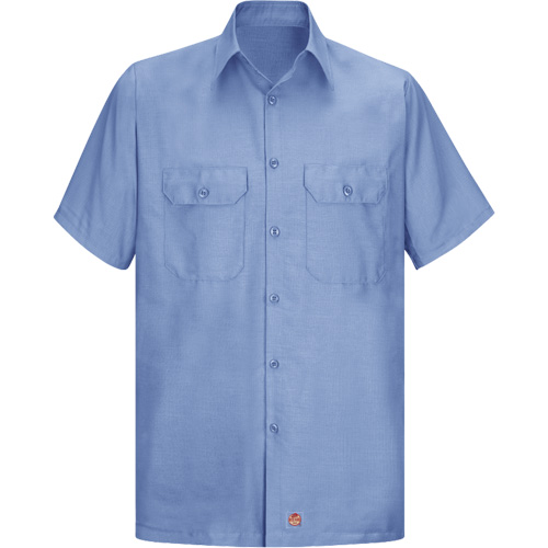 Chemise &agrave; manches courtes en tissu ind&eacute;chirable, Hommes, Grand (grande taille), Bleu Absolute Business Supply