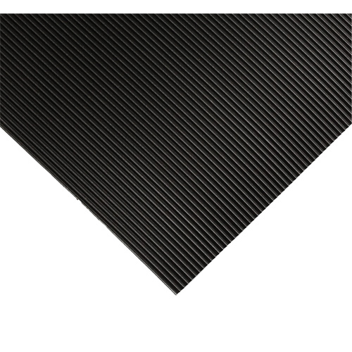 Tapis ondul&eacute; pour tableau de contr&ocirc;le no 702, 2' la x 10' lo, 1/4" &eacute;paisseur, Noir, PVC Absolute Business Supply