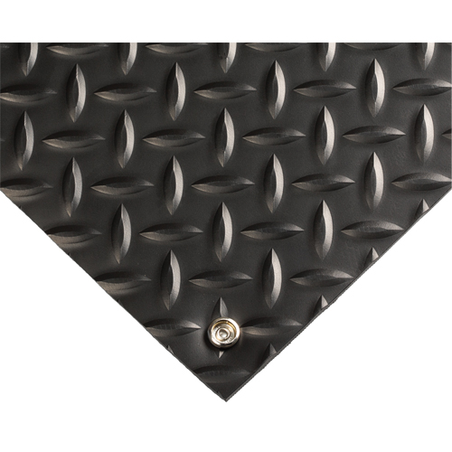 Tapis conducteur d'&eacute;lectricit&eacute; no 785, 3' la x 75' lo x 5/32" &eacute;p, PVC, Losange, Noir Absolute Business Supply