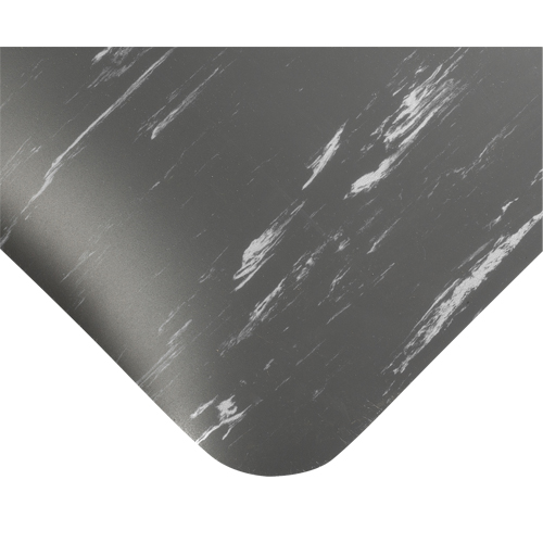 Tile-Top Select Anti-Microbial Mats No.494, Smooth, 2' x 10' x 1/2", Charcoal, PVC Absolute Business Supply