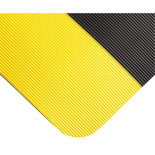 Double Duty Switchboard Mats No.720, Corrugated, 3' x 10' x 5/8", Black/Yellow, PVC Absolute Business Supply