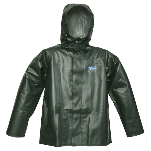 Manteau de pluie Journeyman r&eacute;sistant aux produits chimiques, Moyen, Vert, Polyester/PVC Absolute Business Supply