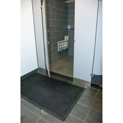 Outdoor Entrance Matting, Rubber, Scraper Type, Textured Pattern, 2' x 2-2/3', Black Absolute Business Supply