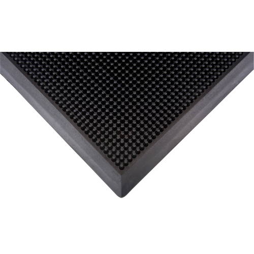 Outdoor Entrance Matting, Rubber, Scraper Type, Textured Pattern, 2' x 2-2/3', Black Absolute Business Supply