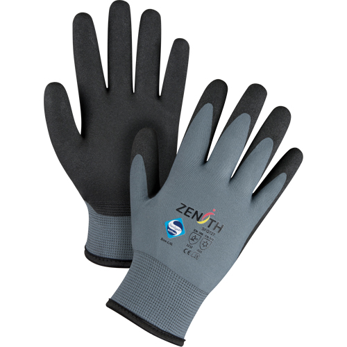 Gants enduits de premi&egrave;re qualit&eacute; ZX-30°, 9/Grand, R&ecirc;vetement PVC, Calibre 15, Enveloppe en Nylon Absolute Business Supply