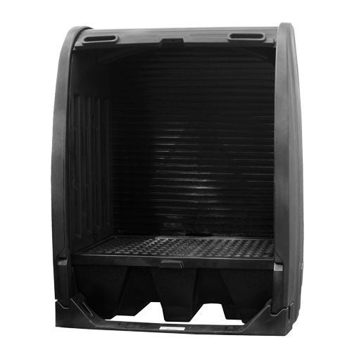 Spill Containment Sheds Without Drain, 61" L x 37.25" W x 72.75" H, 1000 lbs. Load Capacity Absolute Business Supply