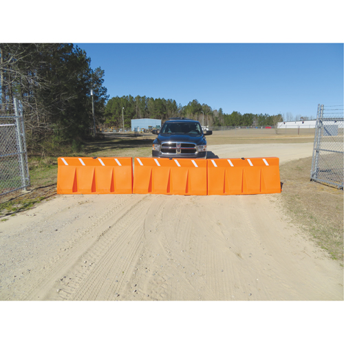 Traffic Barriers, Water-Filled, 62.25" L x 24" H, Orange Absolute Business Supply