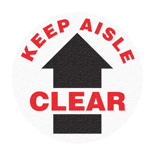 "Keep Aisle Clear" Floor Sign, Adhesive, English with Pictogram Absolute Business Supply