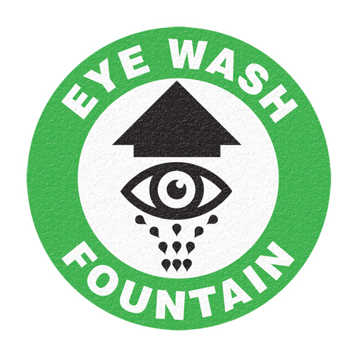 "Eye Wash Fountain" Floor Sign, Adhesive, English with Pictogram Absolute Business Supply