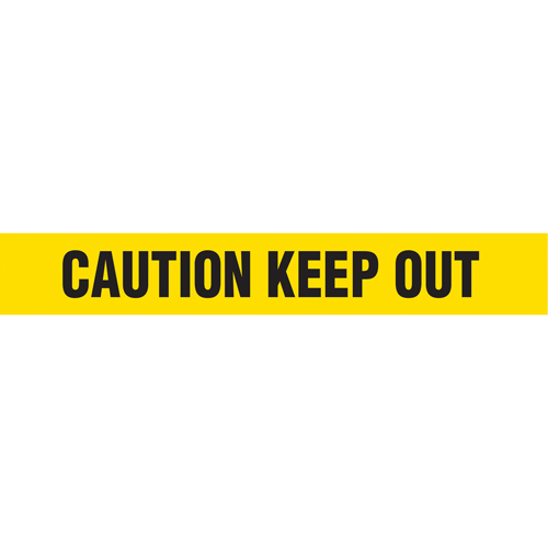Barricade Tape, English, 3" W x 1000' L, 2 mils, Black on Yellow Absolute Business Supply