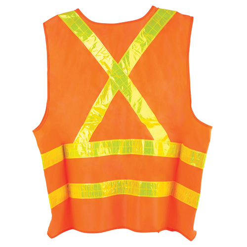 Dynamic Traffic Vest, High Visibility Orange, Large, Polyester Absolute Business Supply