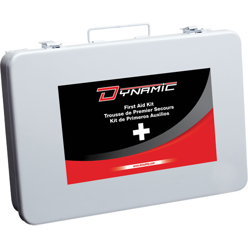 Trousse de premiers soins pour garderie Dynamic, Dispositif m&eacute;dical Classe 1, Boîte en m&eacute;tal Absolute Business Supply