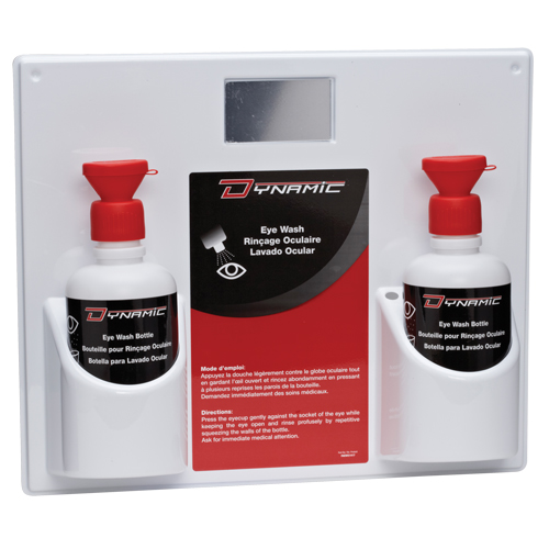 Dynamic Eyewash Station with Empty Bottles, Double Absolute Business Supply