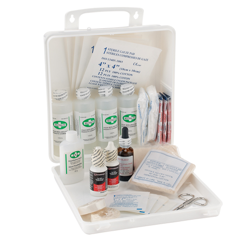 Trousse de premiers soins des brûlures pour soudeurs Dynamic, Dispositif m&eacute;dical Classe 1, Boîte en plastique Absolute Business Supply