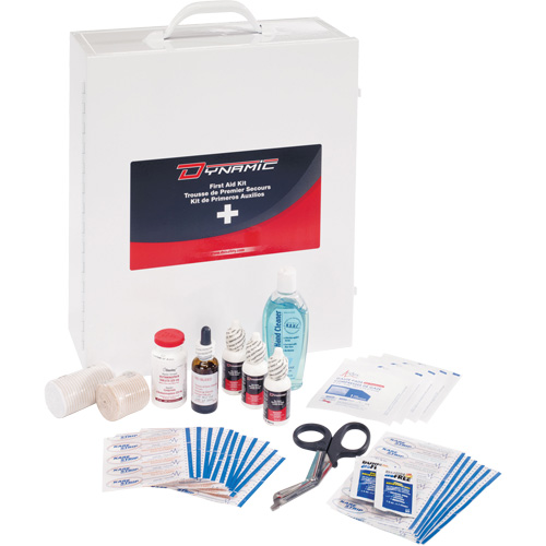 Trousse de premiers soins industrielle pour usage g&eacute;n&eacute;ral Dynamic, Dispositif m&eacute;dical Classe 1, Boîte en m&eacute;tal Absolute Business Supply