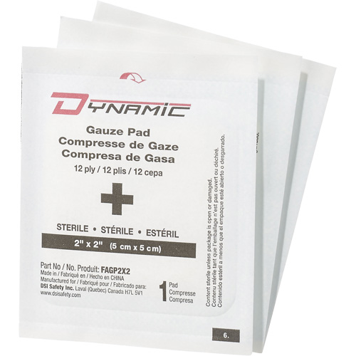 Dynamic Gauze, Pad, 2" L x 2" W, Sterile, Medical Device Class 1 Absolute Business Supply