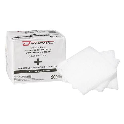 &eacute;ponge de gaze Dynamic, Tampon, 4" lo x 4" la, Dispositif m&eacute;dical Classe 1 Absolute Business Supply