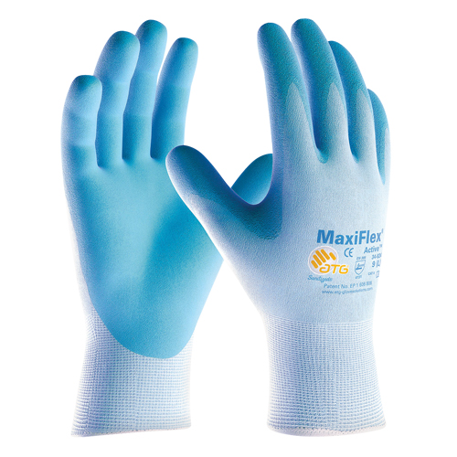 Gants enduits ultra l&eacute;gers MaxiFlex ATG, 6/T-petit, R&ecirc;vetement Mousse de nitrile, Calibre 15, Enveloppe en Nylon Absolute Business Supply