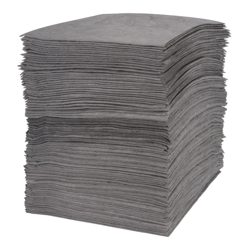 Feuilles absorbantes souffl&eacute;es de premi&egrave;re qualit&eacute;, Universel, 15" x 18", 30 gal. d'absorption Absolute Business Supply