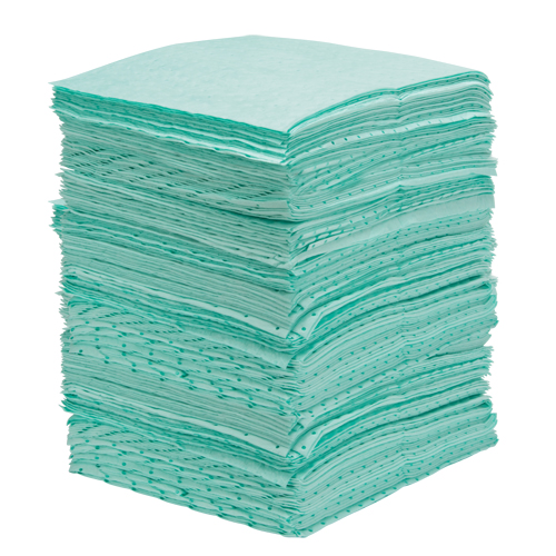 Feuilles absorbantes li&eacute;es de premi&egrave;re qualit&eacute;, Mati&egrave;res dangereuses, 15" x 18", 30 gal. d'absorption Absolute Business Supply